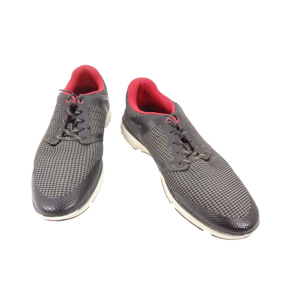Callaway Mens 10.5 Spikeless Golf Shoes Black Grey Red Mesh Sneakers Low Top